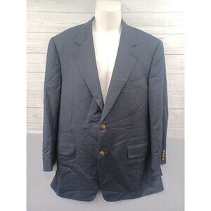 Canali British American House Mens 100% Wool Blazer Jacket Sz L Black Italy